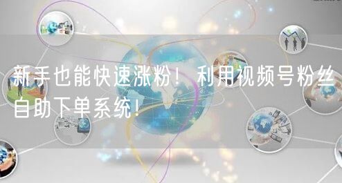 新手也能快速涨粉!利用视频号粉丝自助下单系统!