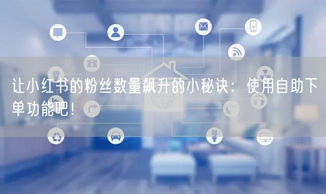 让小红书的粉丝数量飙升的小秘诀：使用自助下单功能吧！
